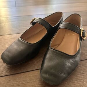 Sam Edelman Black Leather Mary Jane Flats